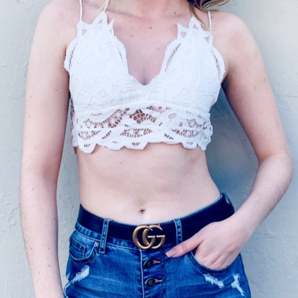 LACE BRALETTE WITH SMOCKED BACK